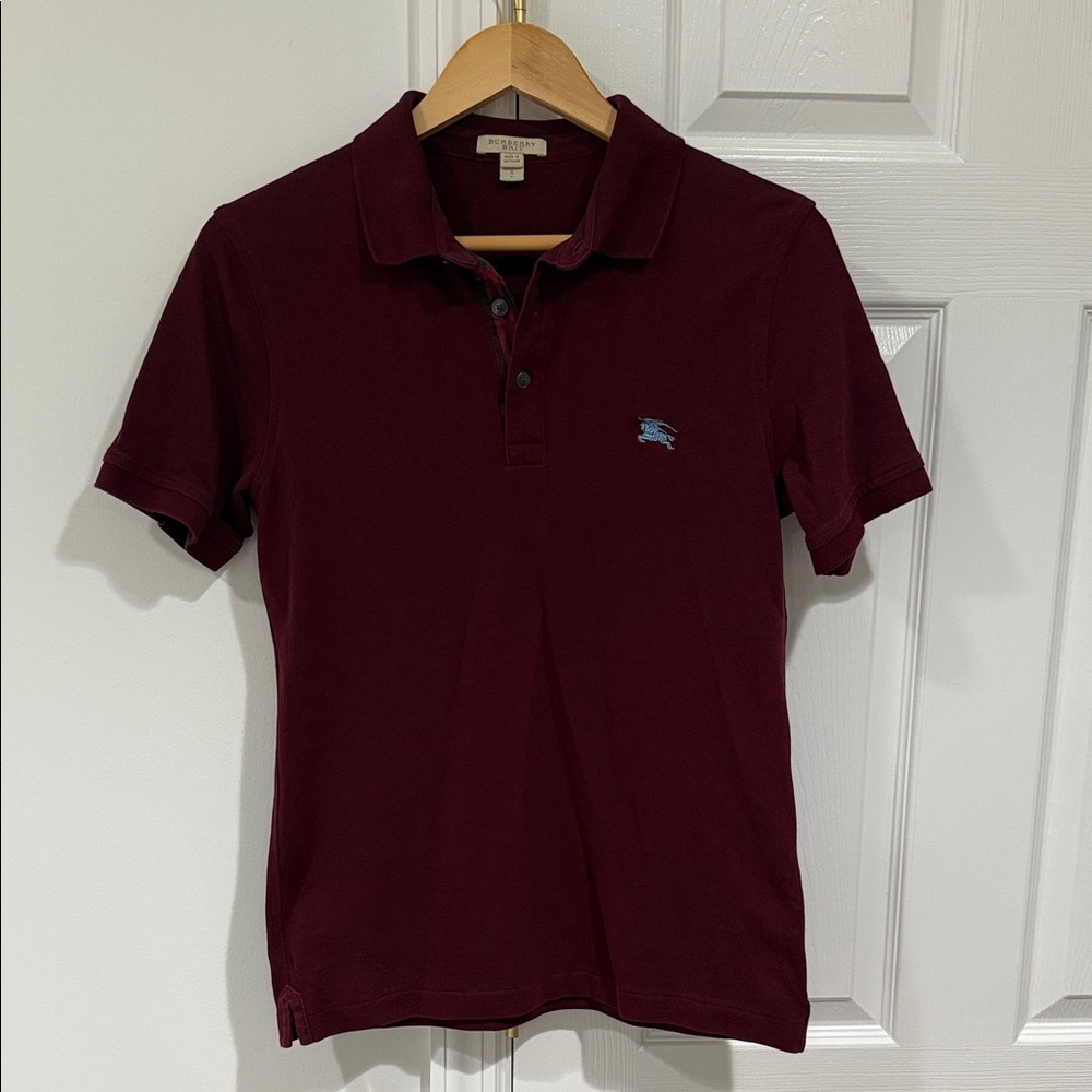 Burberry Deep Burgundy Men’s Polo Shirt